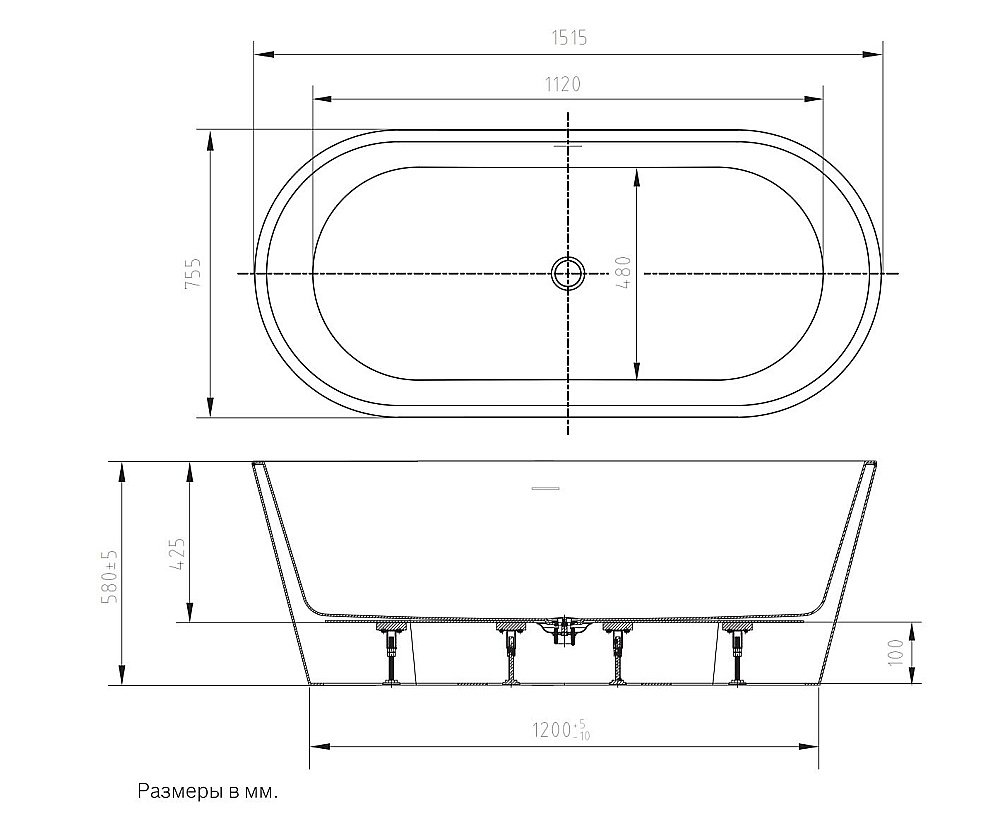 Ванна акриловая Art&Max AM-TORINO-1520-750 белая купить в интернет-магазине Sanbest