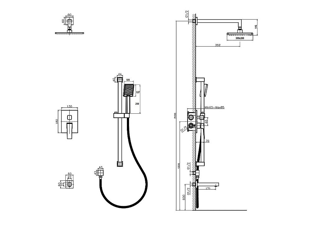Душевая система Rush Thira TR3635-60White белая матовая купить в интернет-магазине сантехники Sanbest