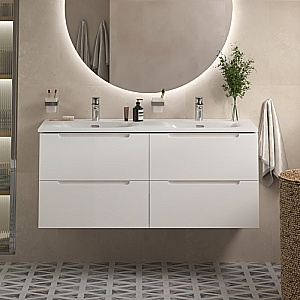 Тумба с раковиной BelBagno 120 ETNA-1200-4C-SO-2-BO+BB-8099-120-2 Bianco Opaco для ванной в интернет-магазине Sanbest