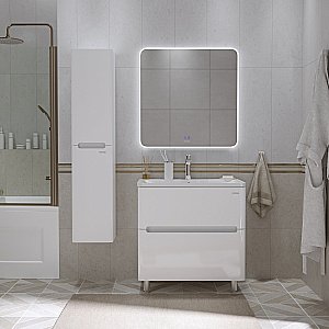 Тумба с раковиной напольная Grossman АДЕЛЬ-НОРМА 80 белая для ванной в интернет-магазине Sanbest
