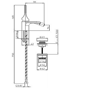 Смеситель для биде Bossini Apice E89601.073 черный купить в интернет-магазине сантехники Sanbest