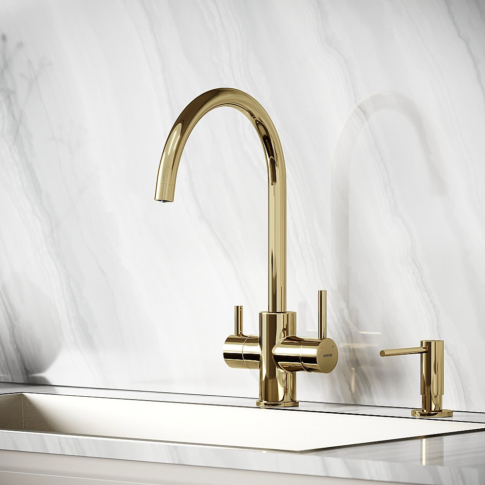 Смеситель для кухни Sancos Taper SC4012ZG полированное золото купить в интернет-магазине сантехники Sanbest