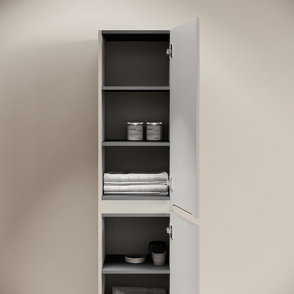 Шкаф-пенал подвесной Sancos Code PCD35GP серая платина для ванной в интернет-магазине сантехники Sanbest