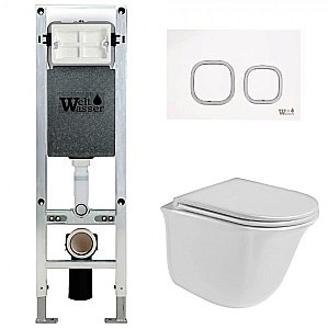 Унитаз с инсталляцией WeltWasser AMBERG 350 ST + TELBACH 004 GL-WT + AMBERG RD-WT купить в интернет-магазине Sanbest