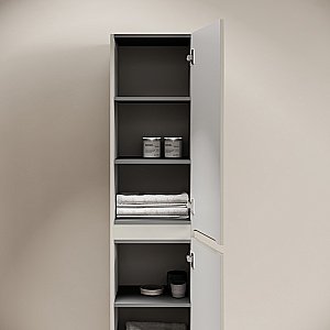 Шкаф-пенал подвесной Sancos Code PCD35GP серая платина для ванной в интернет-магазине сантехники Sanbest