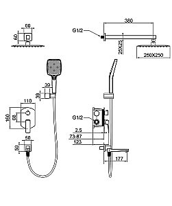Душевая система WONZON & WOGHAND FORZA WW-939031-CR хром купить в интернет-магазине сантехники Sanbest