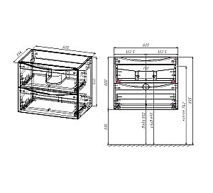 Тумба с раковиной Vincea Mia Slim 600 Beton для ванной в интернет-магазине Sanbest
