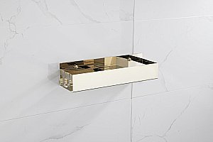 Полка с двумя крючками Boheme Q GOLD 10965-G золото купить в интернет-магазине сантехники Sanbest