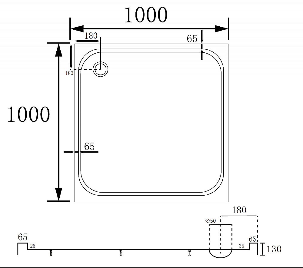Душевой поддон Abber 100х100 AD3D100 белый купить в интернет-магазине Sanbest