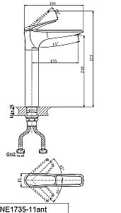 Смеситель для раковины Rush Nevis NE1735-11 черный купить в интернет-магазине сантехники Sanbest