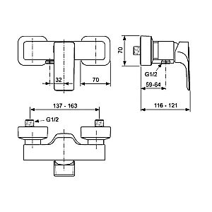 Смеситель для душа Ideal Standard Strada A5846AA купить в интернет-магазине сантехники Sanbest