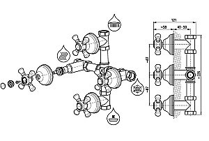 Смеситель для душа Rav-Slezak MORAVA RETRO MK586KZ купить в интернет-магазине сантехники Sanbest