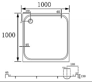 Душевой поддон Abber 100х100 AD3D100 белый купить в интернет-магазине Sanbest