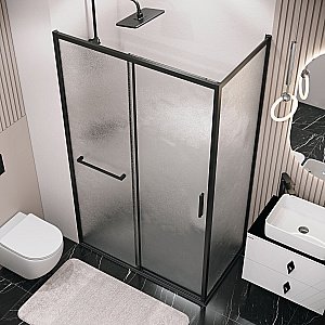 Душевой уголок Grossman Style 120.K33.05.1180.21.02 110x80 стекло шиншилла/профиль черный матовый купить в интернет-магазине Sanbest