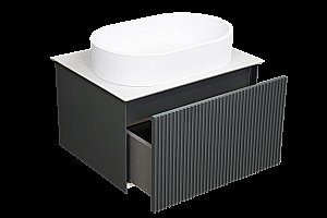 Тумба с раковиной LA FENICE TERRA Grigio 60 серая/столешница белая для ванной в интернет-магазине Sanbest