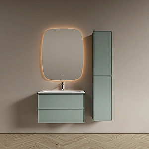 Тумба с раковиной Sancos Velta 80 VL80GG+CN7012 серо-зеленая матовая/раковина белая с отверстием для ванной в интернет-магазине Sanbest