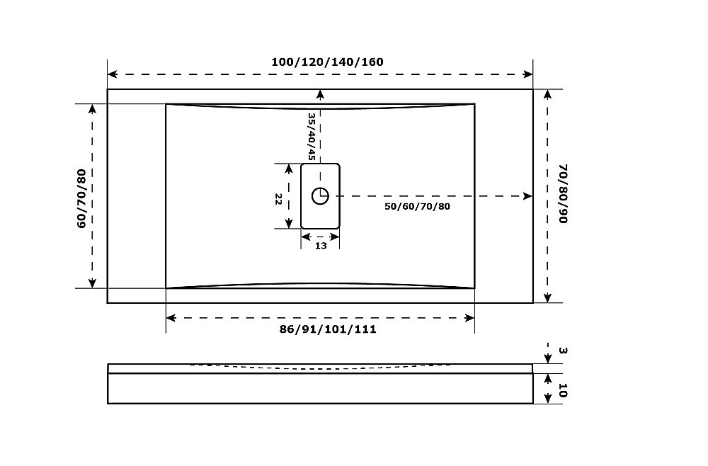 Поддон литьевой Good Door Flow 80x120 графит купить в интернет-магазине Sanbest