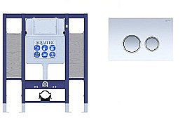 Инсталляция для унитаза Aquatek INS-0000015 с кнопкой KDI-0000028 белая/хром купить в интернет-магазине сантехники Sanbest