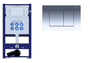 Инсталляция для унитаза Aquatek INS-0000016 с кнопкой KDI-0000010 хром глянцевый купить в интернет-магазине сантехники Sanbest