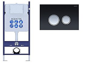 Инсталляция для унитаза Aquatek ECO Standart INS-0000014 с кнопкой KDI-0000029 черная/хром купить в интернет-магазине сантехники Sanbest