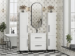 Тумба с раковиной Misty Модерн - 70 П-Мод07070-011Пр белая для ванной в интернет-магазине Sanbest