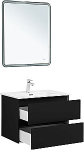 Тумба с раковиной Aquanet Вега 2.0 337954/284027 70 черный для ванной в интернет-магазине Sanbest