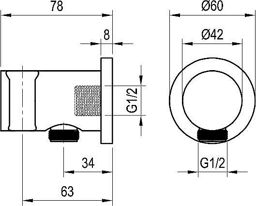 Подключение для шланга Ravak 706.10WV белый вельвет купить в интернет-магазине сантехники Sanbest