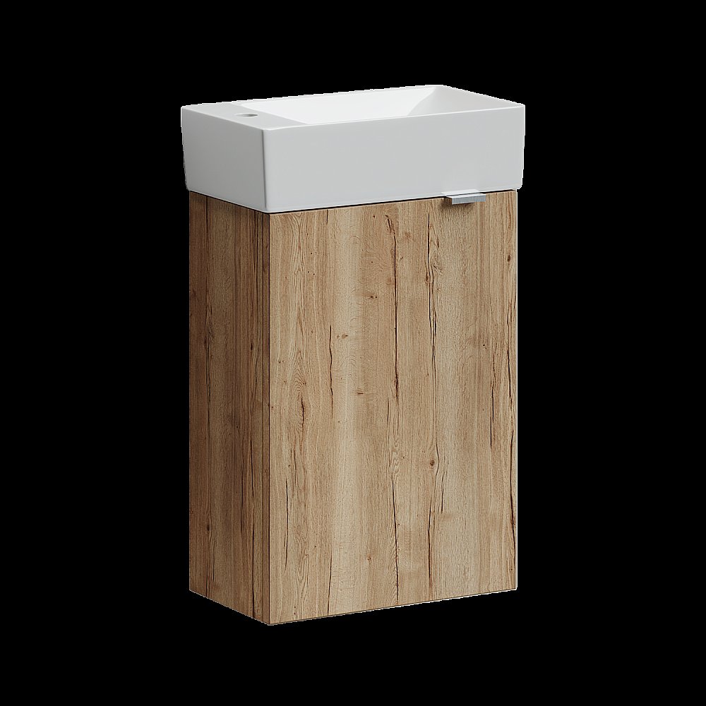 Тумба с раковиной Sancos Mini MN35EG дуб галифакс для ванной в интернет-магазине Sanbest