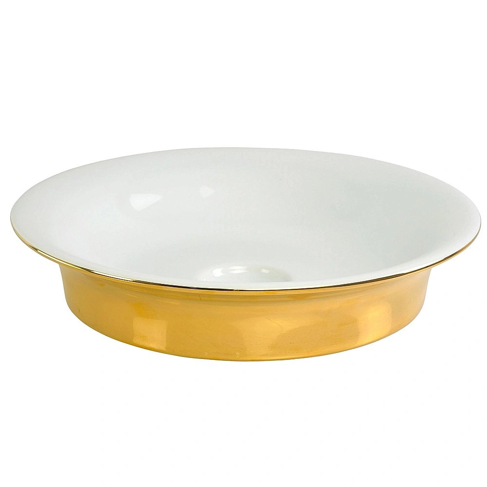 Раковина накладная Migliore MONACO 32077 белая/декор золото купить в интернет-магазине Sanbest