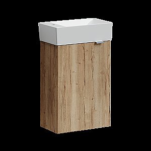Тумба с раковиной Sancos Mini MN35EG дуб галифакс для ванной в интернет-магазине Sanbest