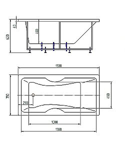 Ванна Aquatek Феникс 150x75 FEN150-0000029 белая купить в интернет-магазине Sanbest