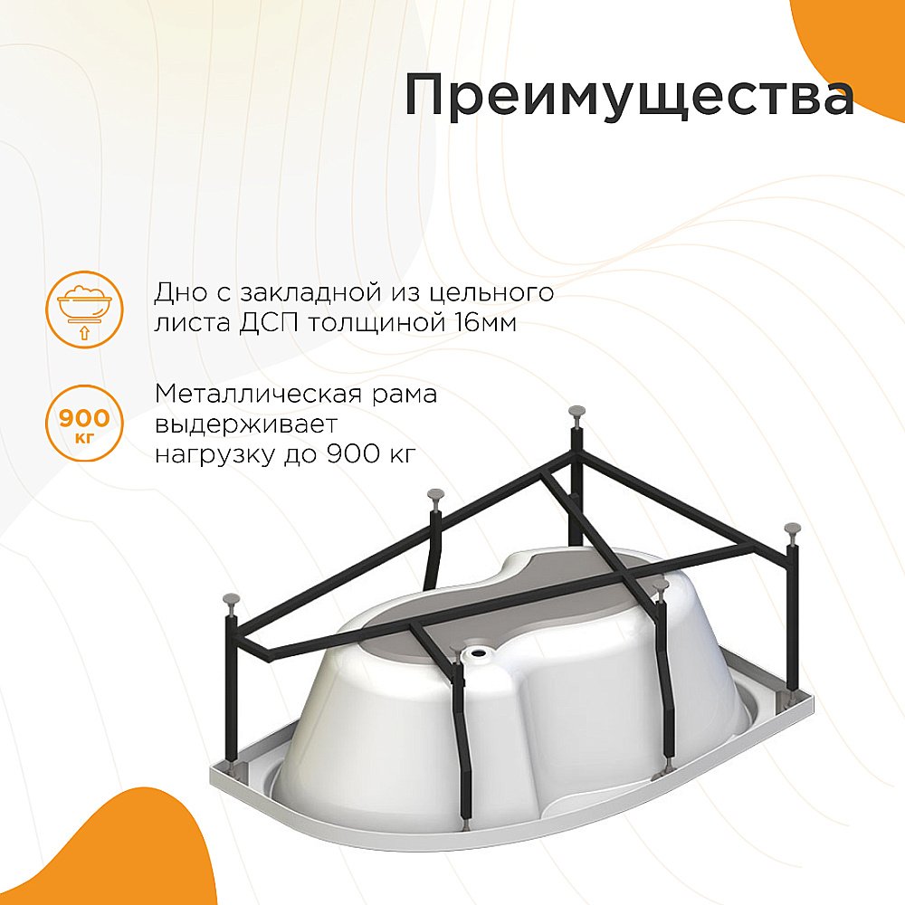 Ванна с гидромассажем Радомир Ирма 149х96 РЕЛАКС ХРОМ полотенцедержатель, белая купить в интернет-магазине Sanbest