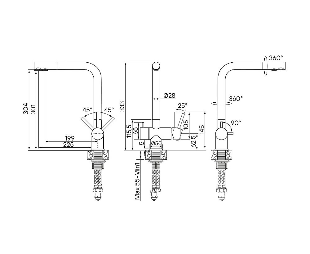 Смеситель для кухни Paulmark Skalen Sk213020-LG светлое золото купить в интернет-магазине сантехники Sanbest