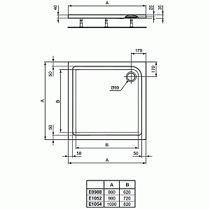 Душевой поддон Ideal Standard Connect Air E105201 90x90 купить в интернет-магазине Sanbest