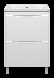 Тумба с раковиной Misty Атлантик - 60 П-Атл-01060-0112Я белая для ванной в интернет-магазине Sanbest