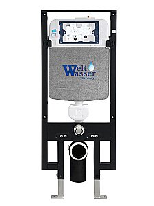 Унитаз с инсталляцией WeltWasser AMBERG 497 + HEIMBACH 043 MT-BL + AMBERG RD-CR черный матовый/кнопка хром купить в интернет-магазине Sanbest