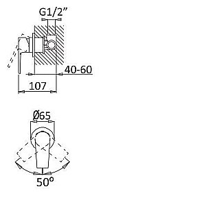 Смеситель для душа Cezares NAUTIC-DIM-NOP Черный матовый купить в интернет-магазине сантехники Sanbest