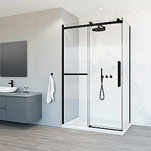 Душевой уголок Vincea Como Soft VSR-1CS1012CLB 120x100 стекло прозрачное/профиль черный купить в интернет-магазине Sanbest