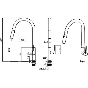 Смеситель для кухни Allen Brau Sprungfeder Kerox 5.60002.SS Брашированная сталь купить в интернет-магазине сантехники Sanbest