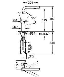 Смеситель для кухни Grohe Essence New 30270AL0 темный графит матовый купить в интернет-магазине сантехники Sanbest