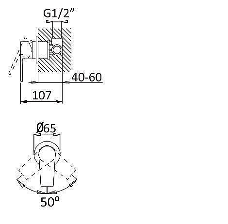 Смеситель для душа Cezares NAUTIC-DIM-NOP Черный матовый купить в интернет-магазине сантехники Sanbest