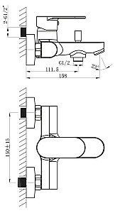 Смеситель для ванны и душа BelBagno LOYD LOY-VASM-CRM купить в интернет-магазине сантехники Sanbest