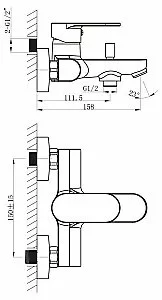 Смеситель для ванны и душа BelBagno LOYD LOY-VASM-CRM купить в интернет-магазине сантехники Sanbest