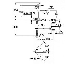 Смеситель для раковины Grohe Cosmopolitan 23325000 купить в интернет-магазине сантехники Sanbest
