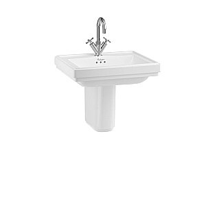 Раковина на полупьедестале Burlington Riviera 58 RIV1 1TH RIV7 с 1 отверстием белая купить в интернет-магазине Sanbest