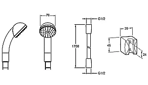 Душевой гарнитур Jacob Delafon ECO E14321-CP хром купить в интернет-магазине сантехники Sanbest