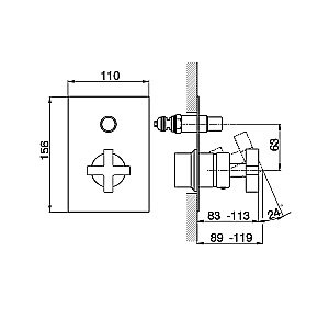 Смеситель для душа Cisal Barcelona BA00210021 купить в интернет-магазине сантехники Sanbest