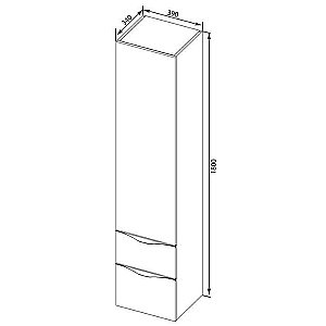 Пенал Aquanet Эвора 39 белый для ванной в интернет-магазине сантехники Sanbest