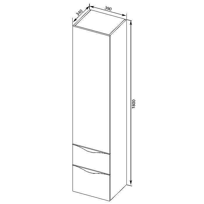 Пенал Aquanet Эвора 39 белый для ванной в интернет-магазине сантехники Sanbest