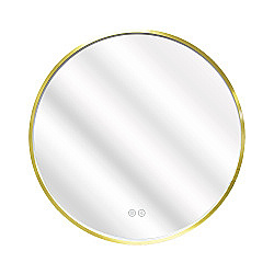 Зеркало с подсветкой Azario Димион АZ-LED010725 60х60 золотой матовый в ванную от интернет-магазине сантехники Sanbest